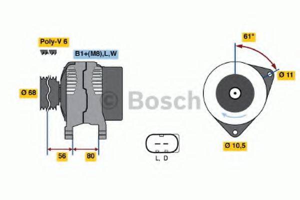 Генератор 0 124 510 001 BOSCH