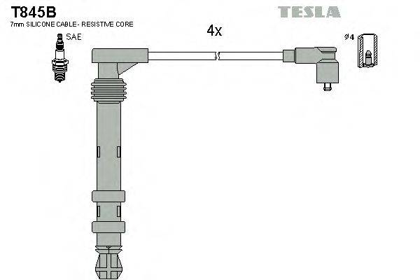 Комплект проводов зажигания T845B TESLA