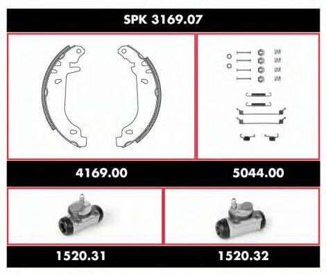 Комплект тормозов, барабанный тормозной механизм SPK 3169.07 ROADHOUSE