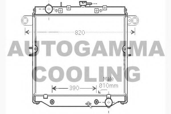 Радиатор, охлаждение двигателя 104740 AUTOGAMMA