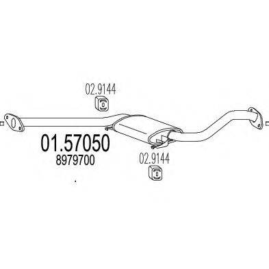 Средний глушитель выхлопных газов 01.57050 MTS