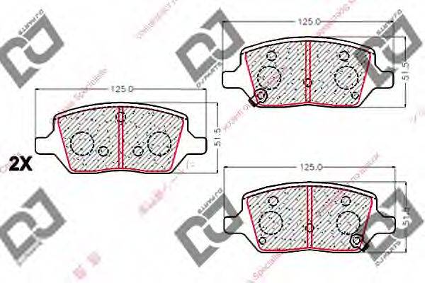 Комплект тормозных колодок BP2066 DJ PARTS