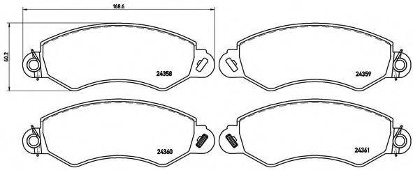 Комплект тормозных колодок, дисковый тормоз P B1 002 BREMBO