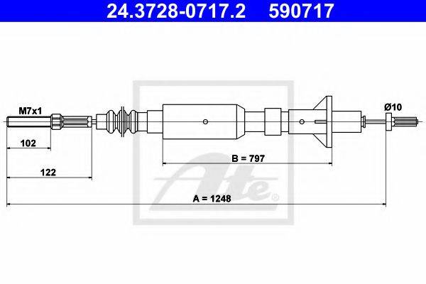 Трос, управление сцеплением QCC1505 QUINTON HAZELL