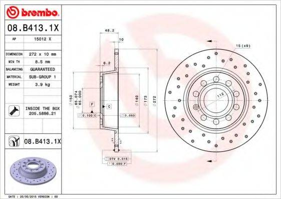 Рисунок 08.B413.1X BREMBO