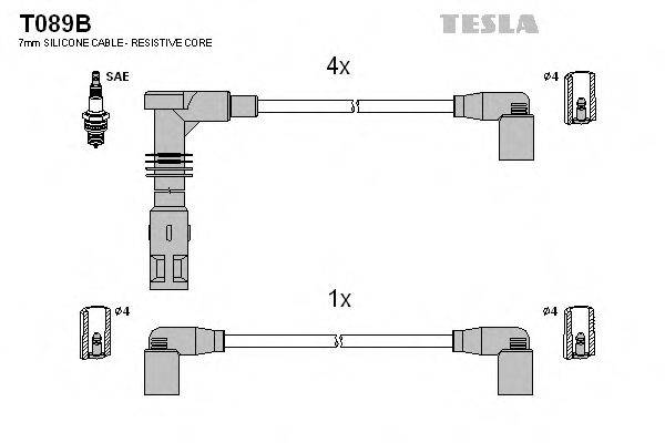 Комплект проводов зажигания T089B TESLA