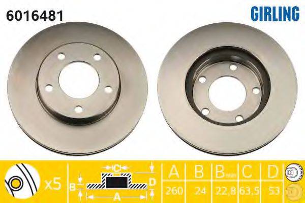 Тормозной диск 6016481 GIRLING