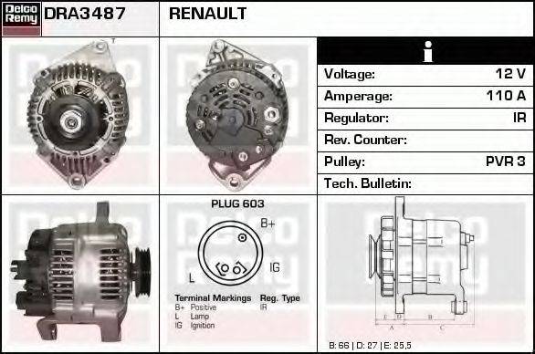 Генератор DRA3487 REMY