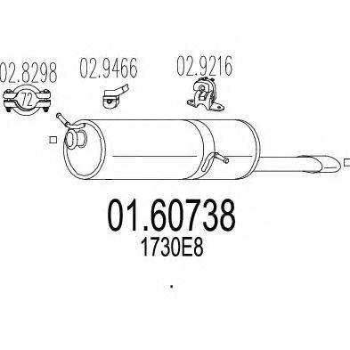 Глушитель выхлопных газов конечный 01.60738 MTS