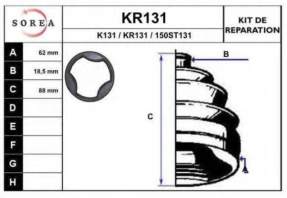 Комплект пылника, приводной вал KR131 EAI