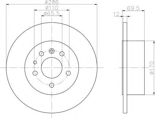 Тормозной диск 8DD 355 103-731 HELLA PAGID