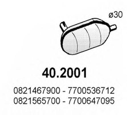 Предглушитель выхлопных газов 40.2001 ASSO