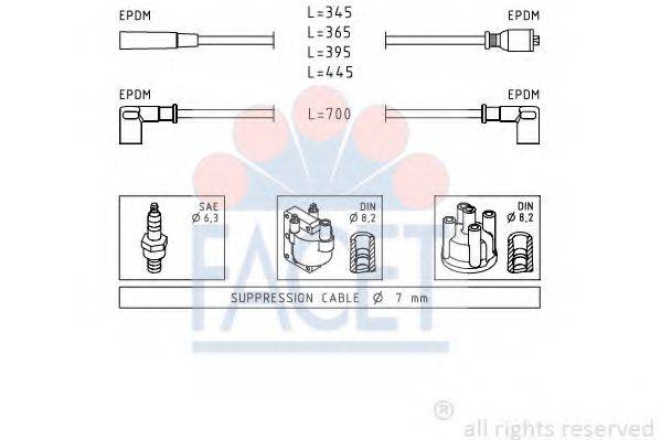 Комплект проводов зажигания 4.9103 FACET