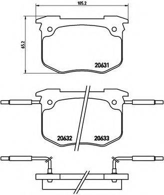 Комплект тормозных колодок, дисковый тормоз P 68 011 BREMBO