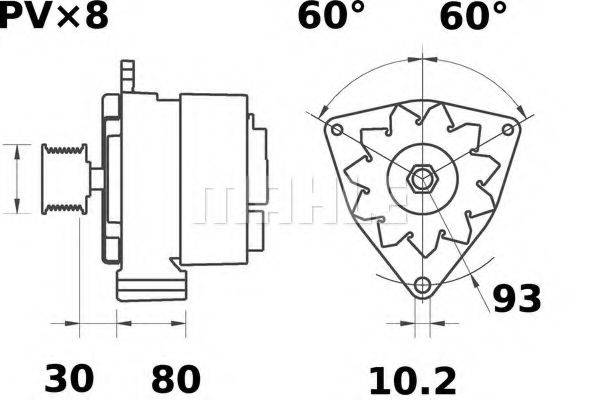 Генератор MG 586 MAHLE ORIGINAL