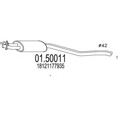 Средний глушитель выхлопных газов 01.50011 MTS