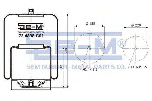 Баллон пневматической рессоры 72.4838.C01 SEM LASTIK