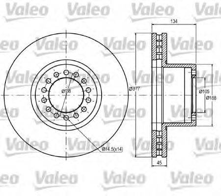 Тормозной диск 187048 VALEO