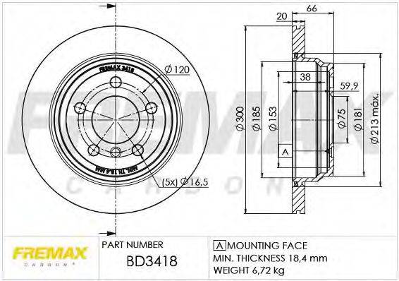 Тормозной диск BD-3418 FREMAX