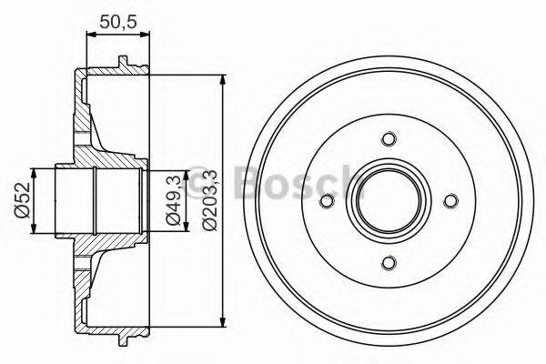 Тормозной барабан 0 986 477 197 BOSCH