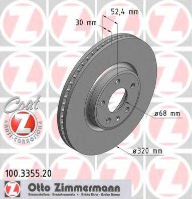 Тормозной диск 100.3355.20 ZIMMERMANN