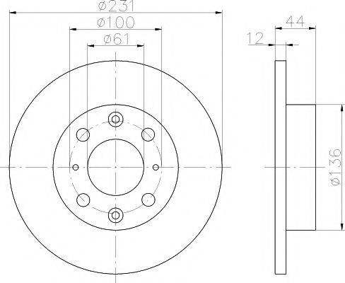 Тормозной диск 8DD 355 101-931 HELLA PAGID