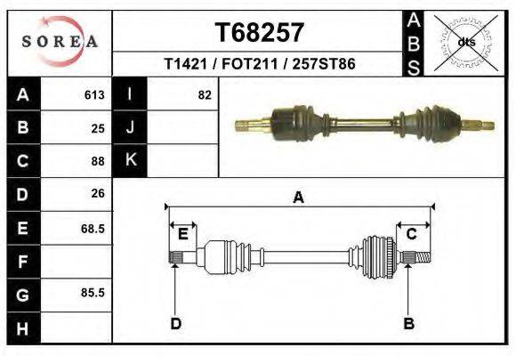 Приводной вал T68257 EAI