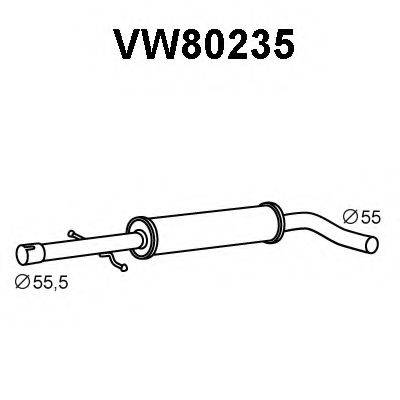 Средний глушитель выхлопных газов VW80235 VENEPORTE