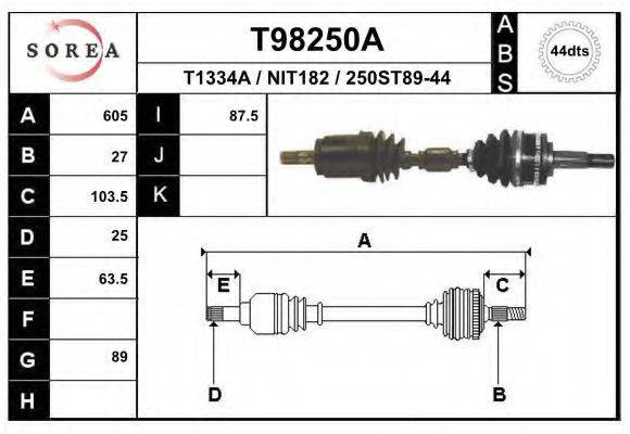 Приводной вал T98250A EAI