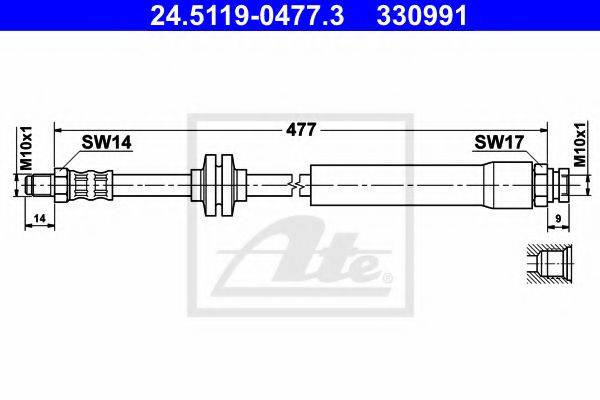 Тормозной шланг T 23 192 BREMBO