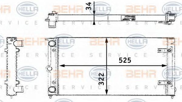 Радиатор, охлаждение двигателя 8MK 376 713-461 HELLA