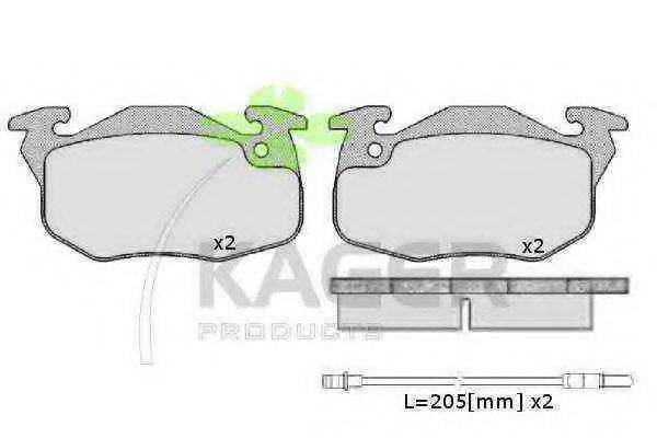 Комплект тормозных колодок 35-0133 KAGER