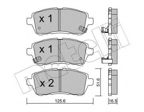 Комплект тормозных колодок, дисковый тормоз 22-0793-1 METELLI