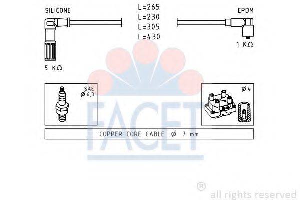 Комплект проводов зажигания 4.8613 FACET