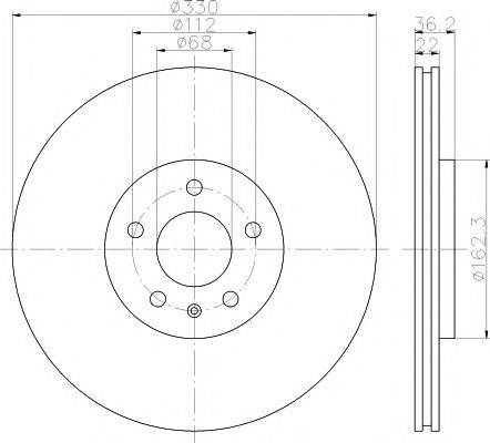 Тормозной диск 8DD 355 118-021 HELLA PAGID