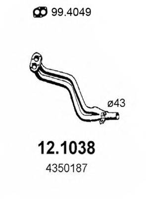 Труба выхлопного газа 12.1038 ASSO