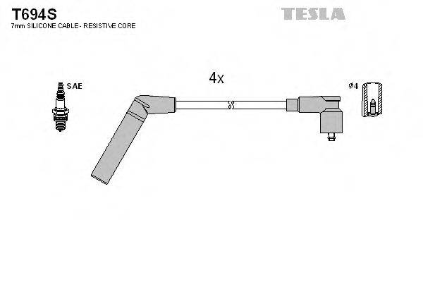 Комплект проводов зажигания T694S TESLA