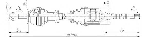 Приводной вал DRS6175.00 OPEN PARTS