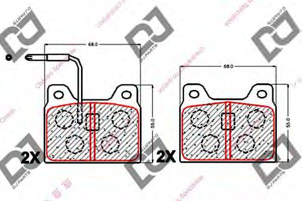 Комплект тормозных колодок, дисковый тормоз BP1895 DJ PARTS