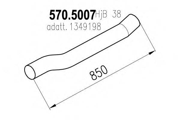 Труба выхлопного газа 570.5007 ASSO