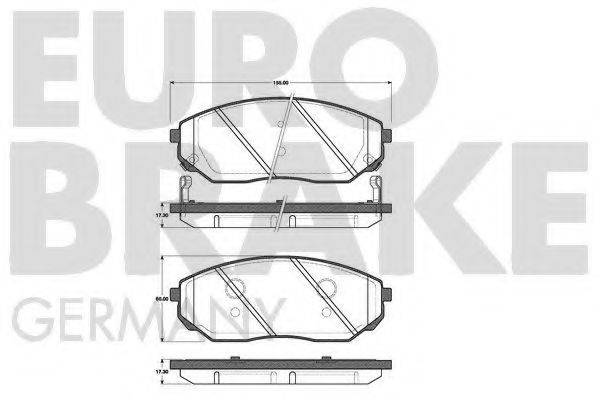 Комплект тормозных колодок, дисковый тормоз 5502223508 EUROBRAKE