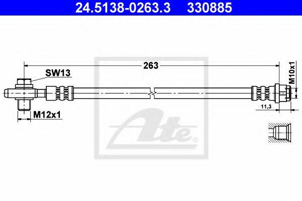 Тормозной шланг 24.5138-0263.3 ATE