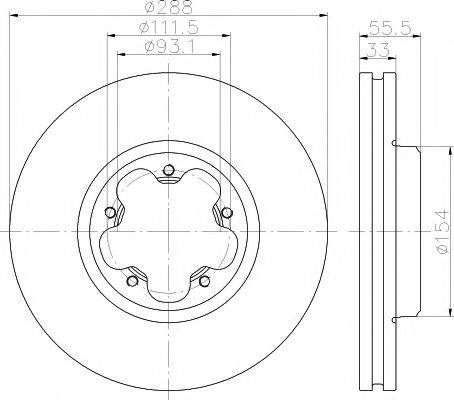 Тормозной диск MDC2551 MINTEX