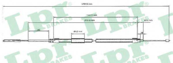 Трос, стояночная тормозная система C0077B LPR