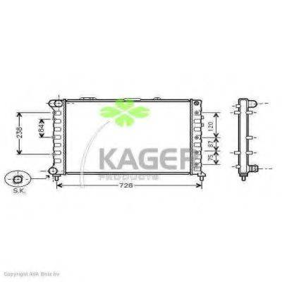 Радиатор, охлаждение двигателя 31-0064 KAGER
