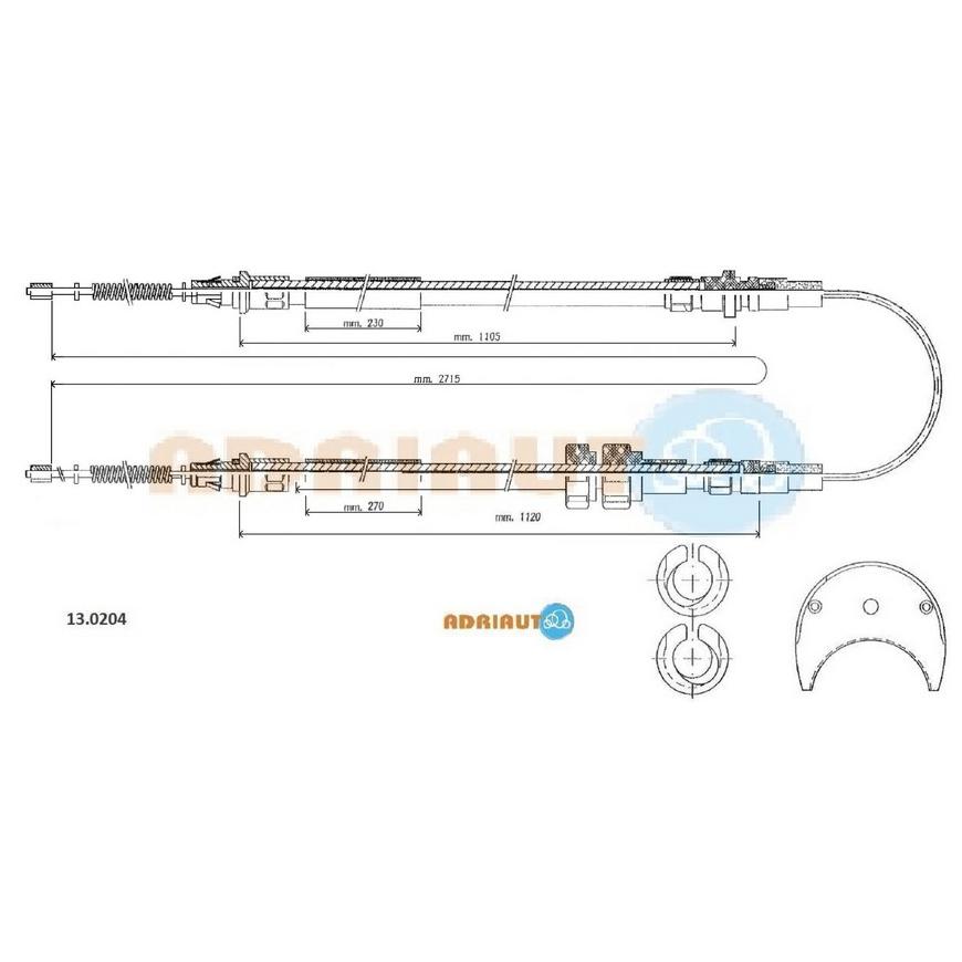 Тросик стояночного тормоза Adriauto 13.0204 ADRIAUTO