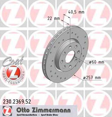 Тормозной диск 230.2369.52 ZIMMERMANN