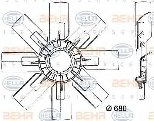 Рабочее колесо вентилятора 8MV 376 727-021 HELLA