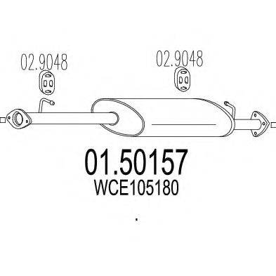 Средний глушитель выхлопных газов 01.50157 MTS