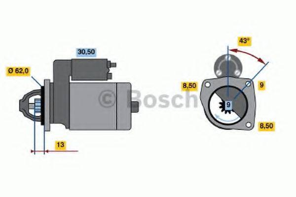 Стартер 0 986 015 630 BOSCH